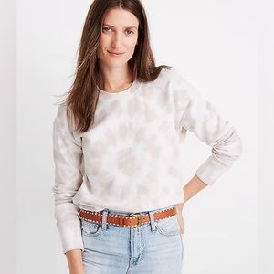 Madewell Tie Dye Crop Sweatshirt in Ashen Silver